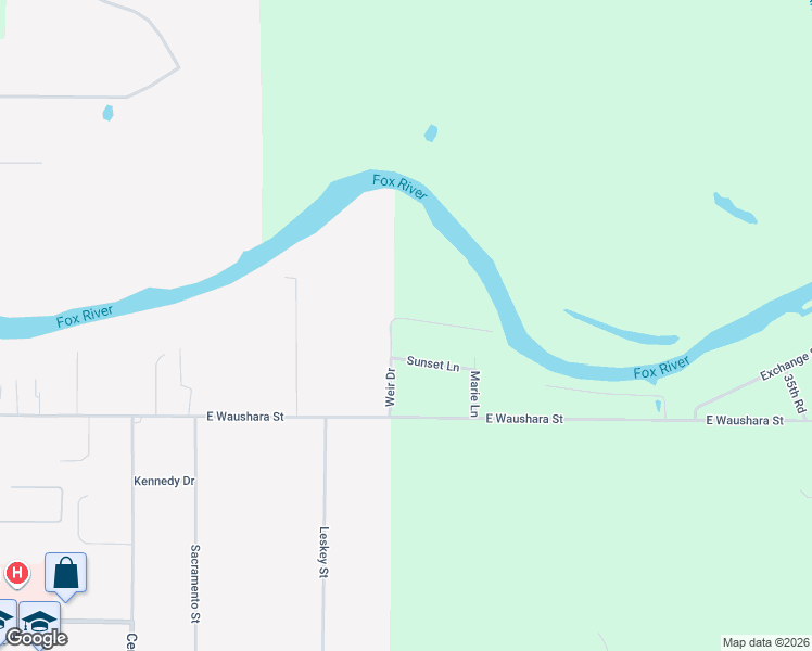map of restaurants, bars, coffee shops, grocery stores, and more near W889 North Point Lane in Berlin