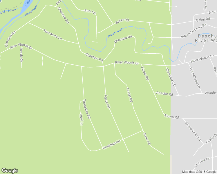 map of restaurants, bars, coffee shops, grocery stores, and more near 60210 Agate Road in Bend