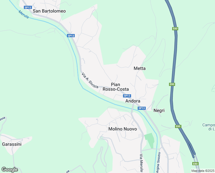 map of restaurants, bars, coffee shops, grocery stores, and more near 5 Via A. Divizia in Pian Rosso-costa