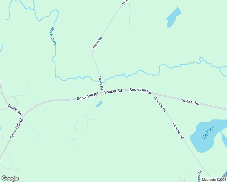 map of restaurants, bars, coffee shops, grocery stores, and more near 550 Shaker Road in New Gloucester