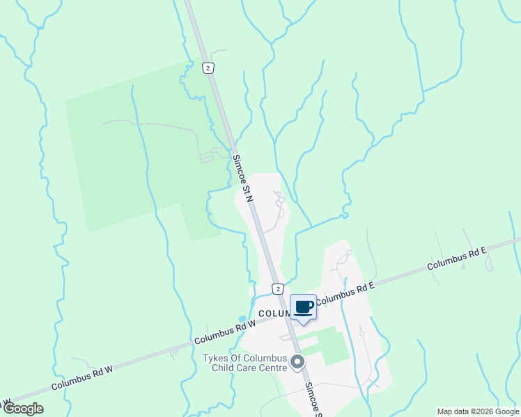 map of restaurants, bars, coffee shops, grocery stores, and more near 3525 Simcoe Street North in Oshawa