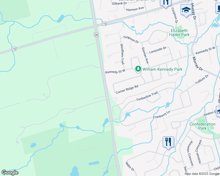 map of restaurants, bars, coffee shops, grocery stores, and more near 214 Corner Ridge Road in Aurora