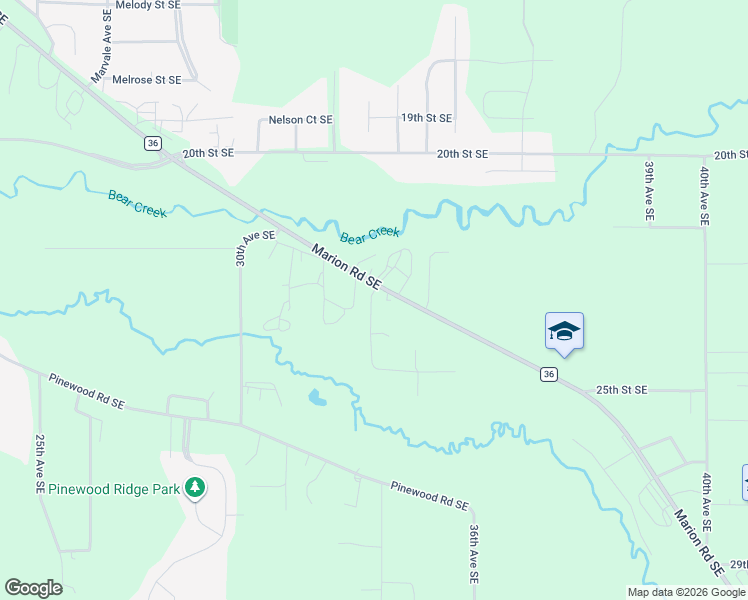 map of restaurants, bars, coffee shops, grocery stores, and more near 2309 Pearl Court Southeast in Rochester