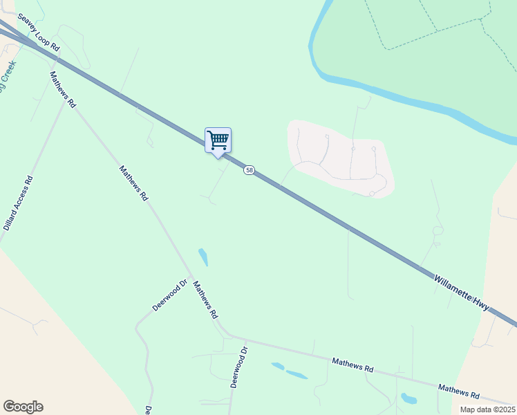 map of restaurants, bars, coffee shops, grocery stores, and more near 34570 Oregon 58 in Eugene