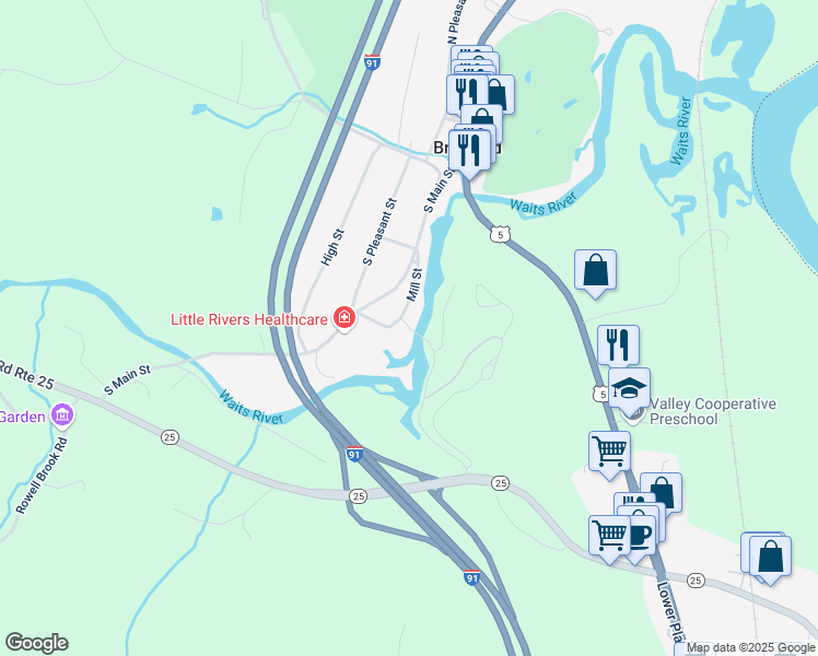 map of restaurants, bars, coffee shops, grocery stores, and more near Old Creamery Road in Orange County
