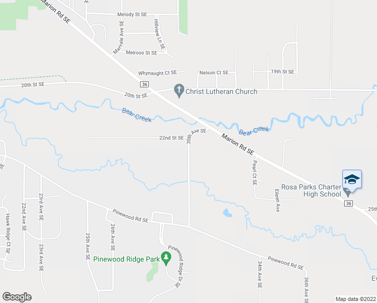 map of restaurants, bars, coffee shops, grocery stores, and more near 30th Avenue Southeast in Rochester