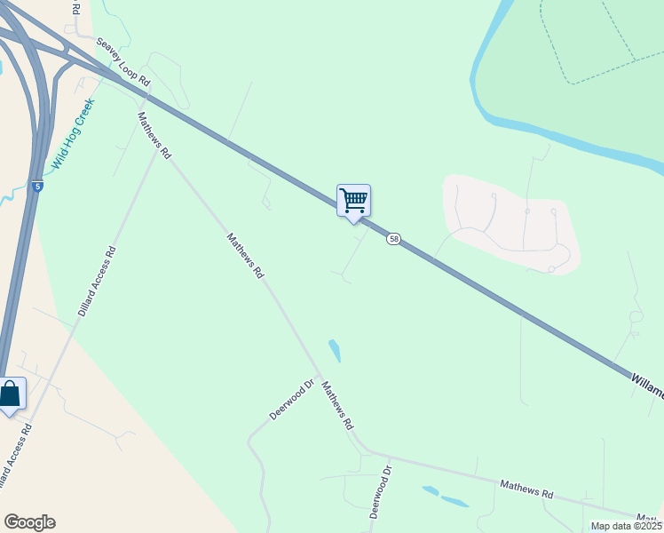 map of restaurants, bars, coffee shops, grocery stores, and more near 85638 Hidden Lane in Eugene