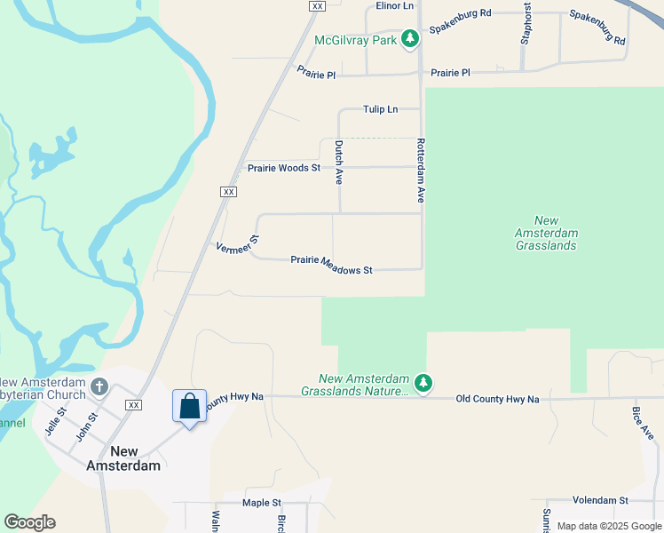 map of restaurants, bars, coffee shops, grocery stores, and more near Prairie Meadows Street in Holmen