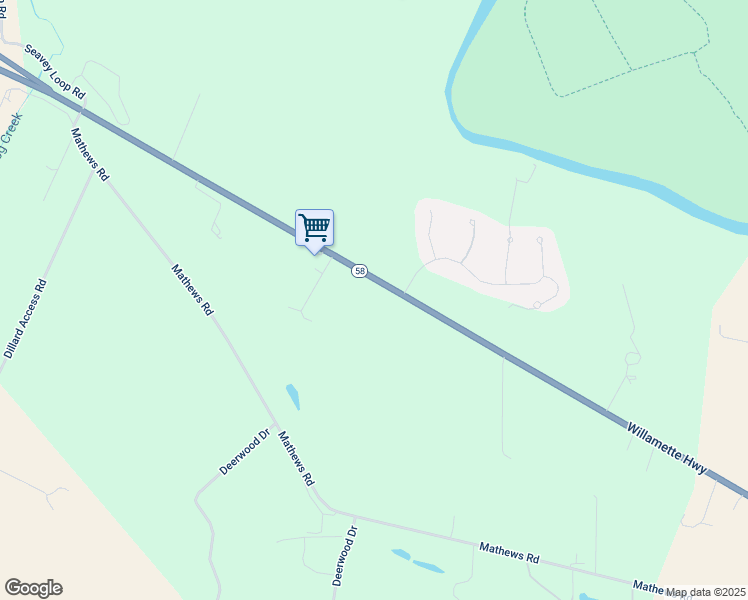 map of restaurants, bars, coffee shops, grocery stores, and more near 34570 Oregon 58 in Eugene