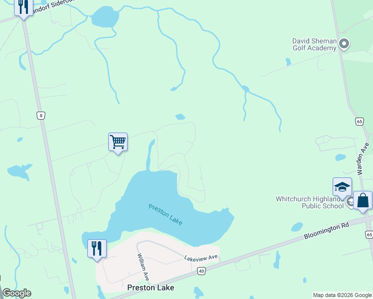 map of restaurants, bars, coffee shops, grocery stores, and more near 1 Parkhill Drive in Gormley
