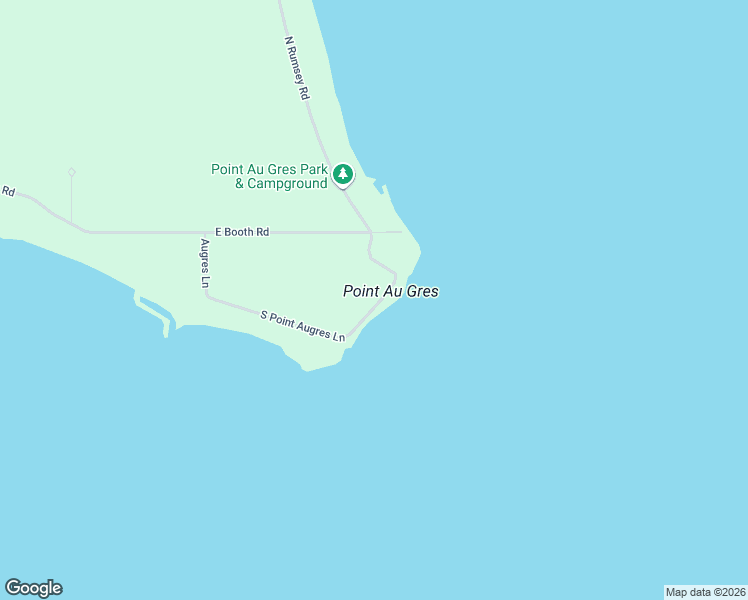 map of restaurants, bars, coffee shops, grocery stores, and more near 3314-3366 South Point Augres Lane in Au Gres