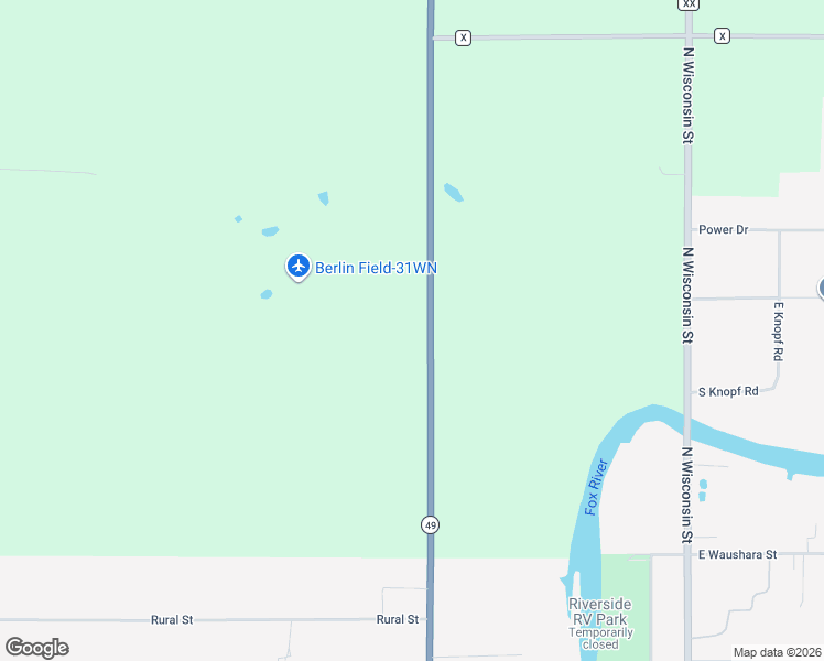 map of restaurants, bars, coffee shops, grocery stores, and more near N251 Wisconsin 49 in Berlin