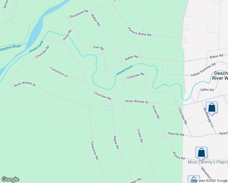 map of restaurants, bars, coffee shops, grocery stores, and more near 19018 Choctaw Road in Bend