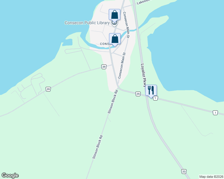 map of restaurants, bars, coffee shops, grocery stores, and more near 83 Prince Edward 29 in Prince Edward