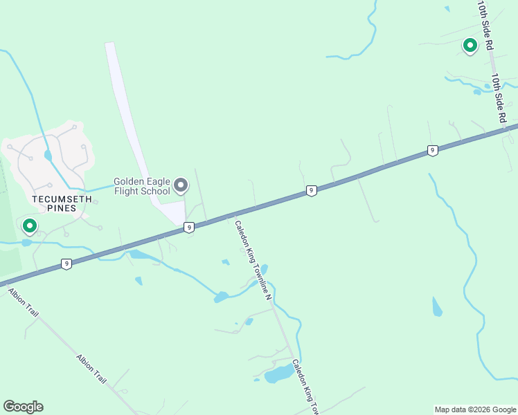 map of restaurants, bars, coffee shops, grocery stores, and more near 0 Ontario 9 in Orangeville