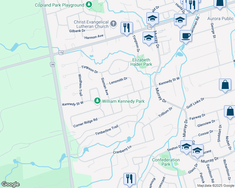 map of restaurants, bars, coffee shops, grocery stores, and more near 31 Cady Court in Aurora