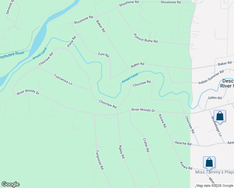 map of restaurants, bars, coffee shops, grocery stores, and more near 60335 Zuni Circle in Bend
