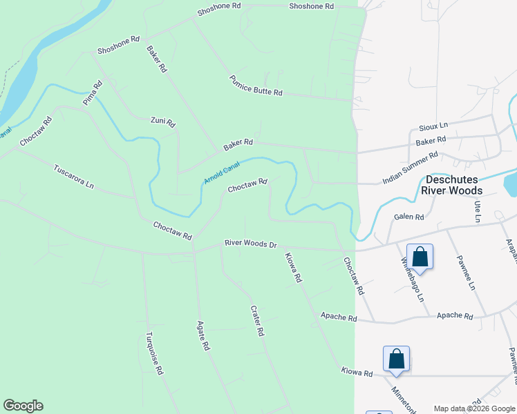 map of restaurants, bars, coffee shops, grocery stores, and more near 19115 Choctaw Road in Bend