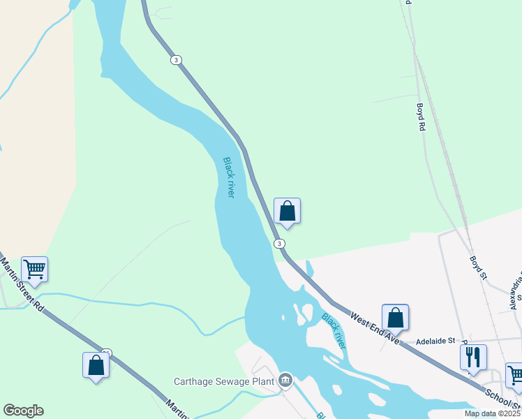 map of restaurants, bars, coffee shops, grocery stores, and more near 37192 State Route 3 in Carthage