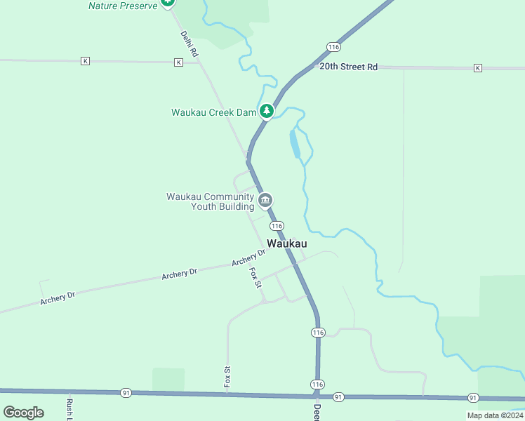 map of restaurants, bars, coffee shops, grocery stores, and more near 2711 Wisconsin 116 in Waukau