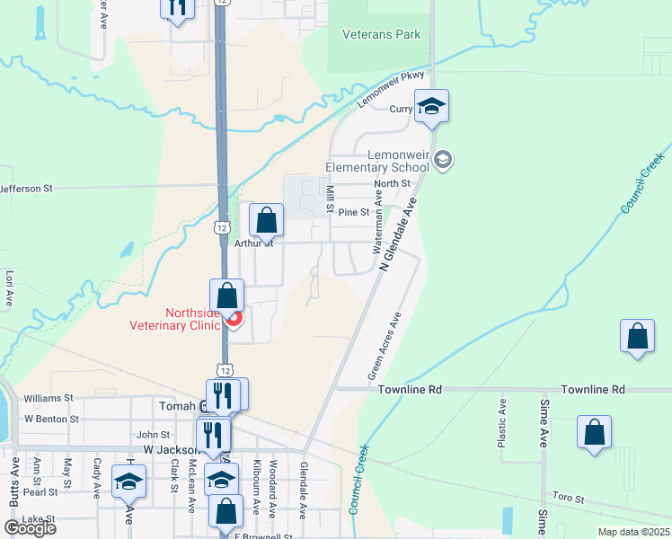 map of restaurants, bars, coffee shops, grocery stores, and more near 400 North Glendale Avenue in Tomah