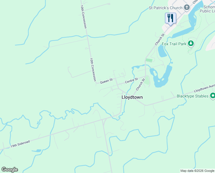 map of restaurants, bars, coffee shops, grocery stores, and more near 106 Centre Street in Schomberg
