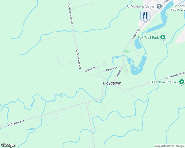 map of restaurants, bars, coffee shops, grocery stores, and more near 106 Centre Street in Schomberg