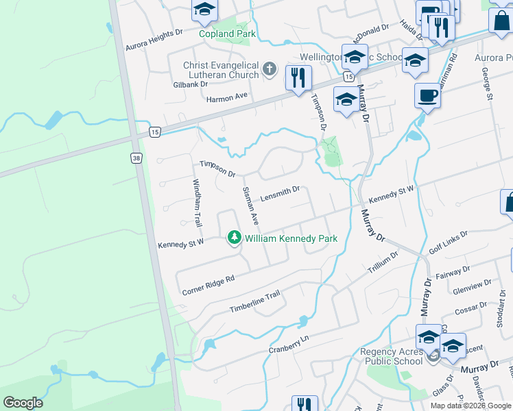 map of restaurants, bars, coffee shops, grocery stores, and more near 40 Sisman Avenue in Aurora