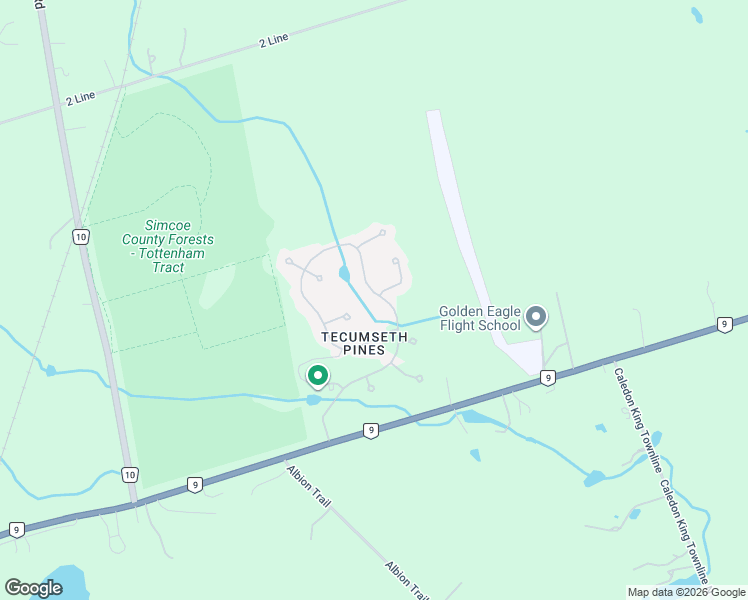map of restaurants, bars, coffee shops, grocery stores, and more near 42 Tecumseth Pines Drive in New Tecumseth