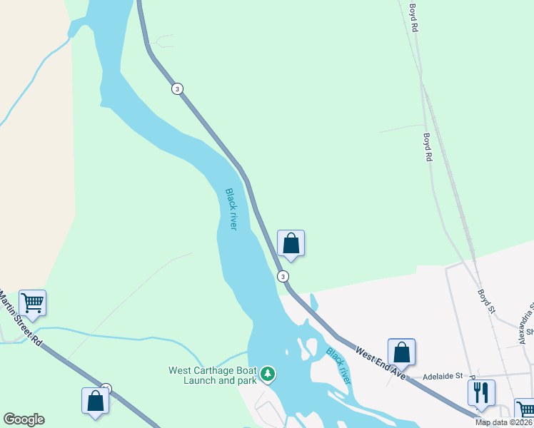 map of restaurants, bars, coffee shops, grocery stores, and more near 37161 State Route 3 in Carthage