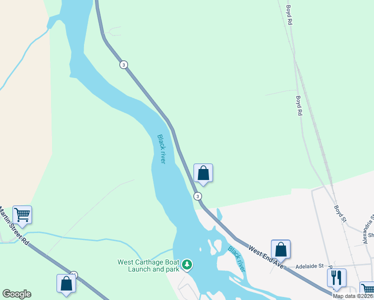 map of restaurants, bars, coffee shops, grocery stores, and more near 37161 New York 3 in Carthage