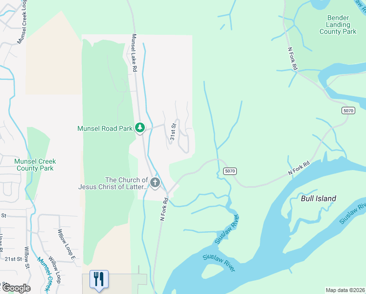 map of restaurants, bars, coffee shops, grocery stores, and more near 3520 Ocean View Drive in Florence