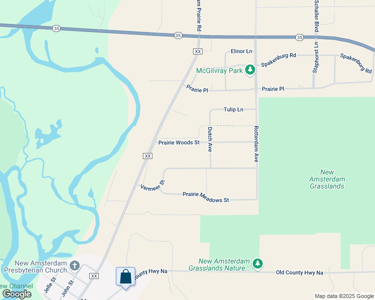 map of restaurants, bars, coffee shops, grocery stores, and more near W8033 Prairie Woods Street in Holmen