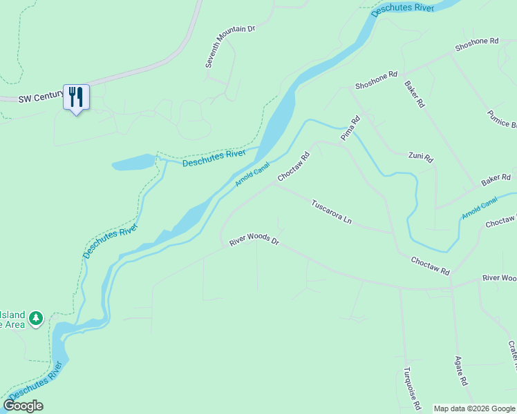 map of restaurants, bars, coffee shops, grocery stores, and more near 18749 Choctaw Road in Bend
