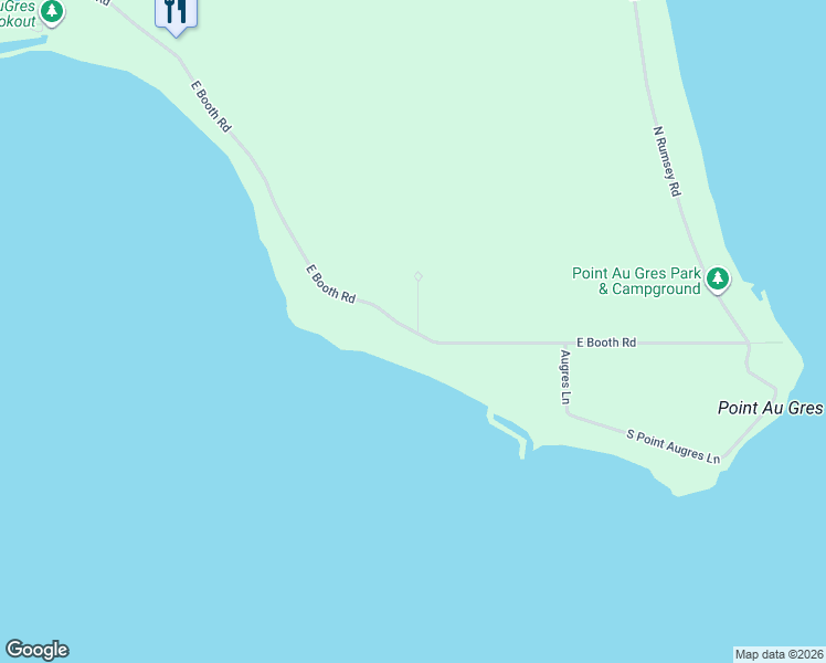 map of restaurants, bars, coffee shops, grocery stores, and more near 2812 East Booth Road in Au Gres