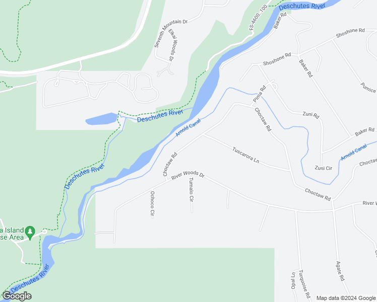 map of restaurants, bars, coffee shops, grocery stores, and more near 18749 Choctaw Road in Bend