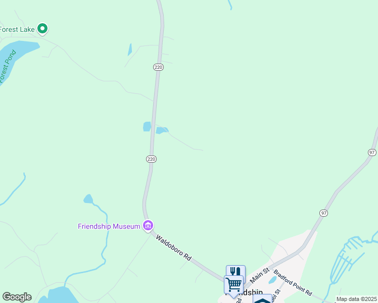 map of restaurants, bars, coffee shops, grocery stores, and more near 39 Simmons Lane in Friendship