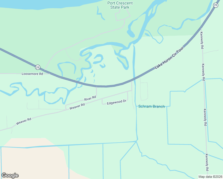 map of restaurants, bars, coffee shops, grocery stores, and more near 2223 Weaver Road in Port Austin