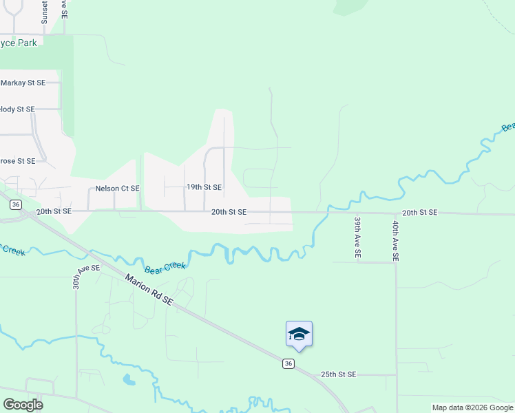 map of restaurants, bars, coffee shops, grocery stores, and more near 3643 20th Street Southeast in Rochester