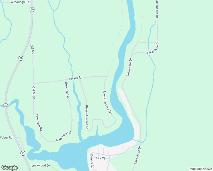 map of restaurants, bars, coffee shops, grocery stores, and more near 840 Rivers Terrace Rd in Gladwin