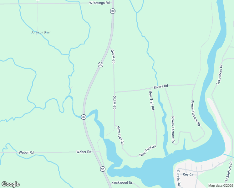 map of restaurants, bars, coffee shops, grocery stores, and more near 648 Old M-30 in Gladwin
