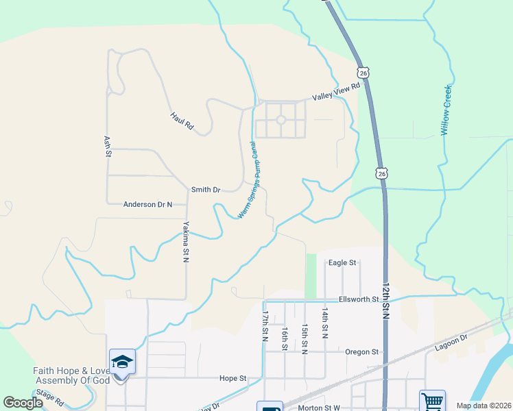 map of restaurants, bars, coffee shops, grocery stores, and more near 1295 15th Street North in Vale