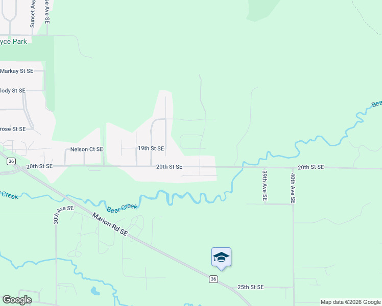 map of restaurants, bars, coffee shops, grocery stores, and more near 3643 20th Street Southeast in Rochester