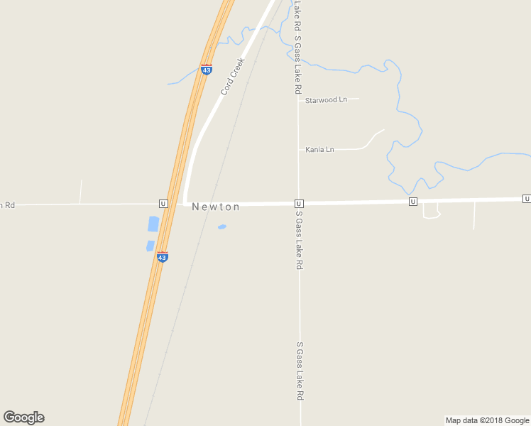 map of restaurants, bars, coffee shops, grocery stores, and more near 5503 County Road U in Newton