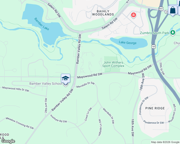 map of restaurants, bars, coffee shops, grocery stores, and more near 1971 Topaz Pointe Lane Southwest in Rochester