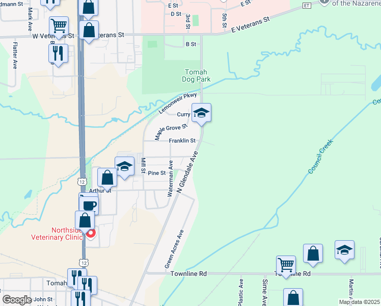 map of restaurants, bars, coffee shops, grocery stores, and more near 534 North Street in Tomah