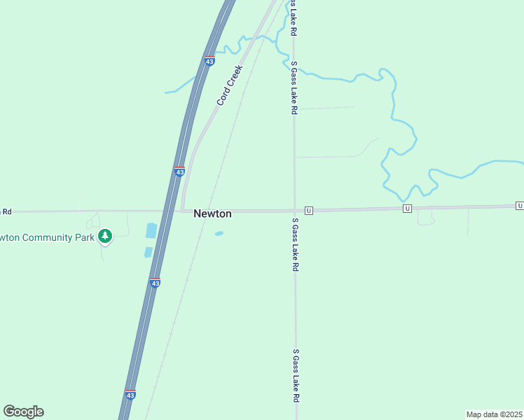 map of restaurants, bars, coffee shops, grocery stores, and more near 5503 County Road U in Newton