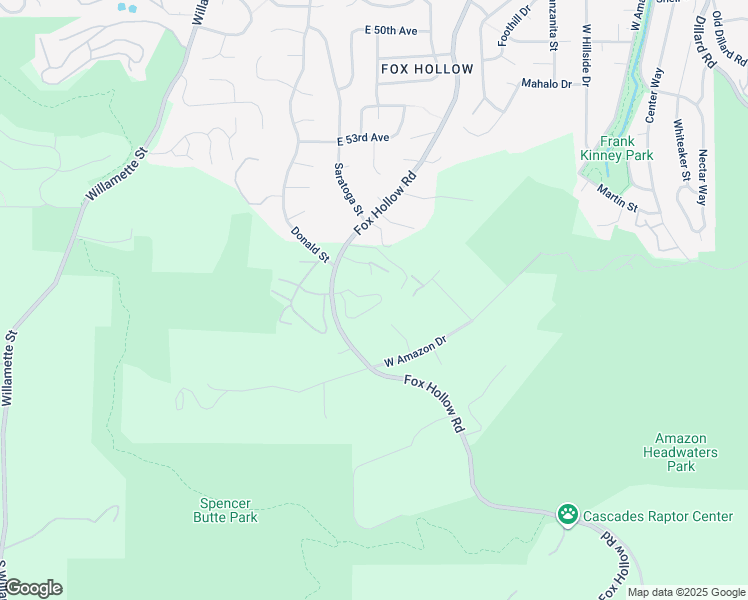 map of restaurants, bars, coffee shops, grocery stores, and more near 745 Woodleaf Lane in Eugene