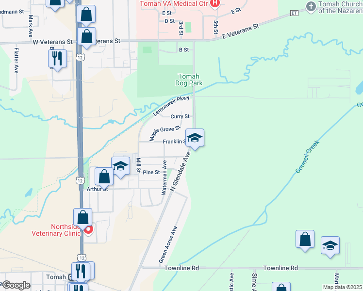 map of restaurants, bars, coffee shops, grocery stores, and more near 514 Franklin Street in Tomah