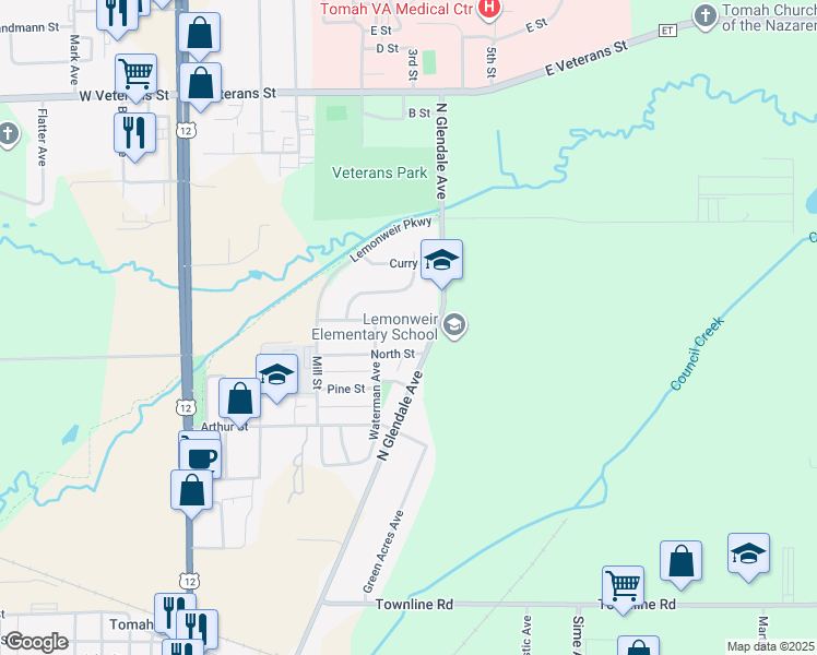 map of restaurants, bars, coffee shops, grocery stores, and more near 514 Franklin Street in Tomah
